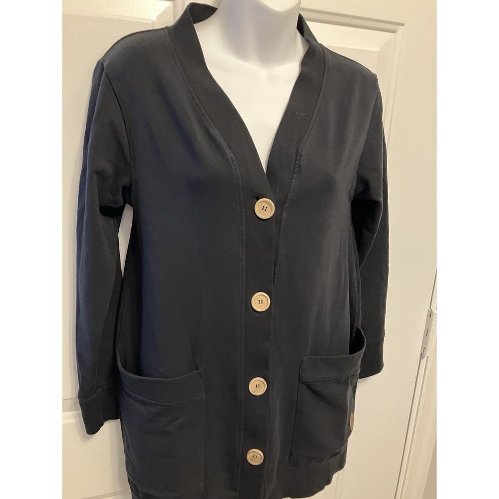 Blaa Black Sweater Jacket Cardigan Size XS Finnish Design Women’s Cotton‎ - Picture 2 of 6